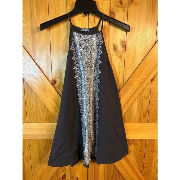Billabong  Dark Gray High Neck Boho Spaghetti Strap Tank Top Size Small (8931) - Picture 1 of 5